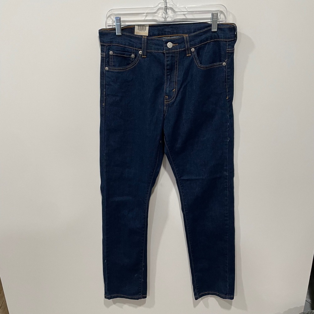 Levis 513 Slim Straight Jeans Mens 30x30 (31x29) Dark Wash‎ Indigo Stretch NEW